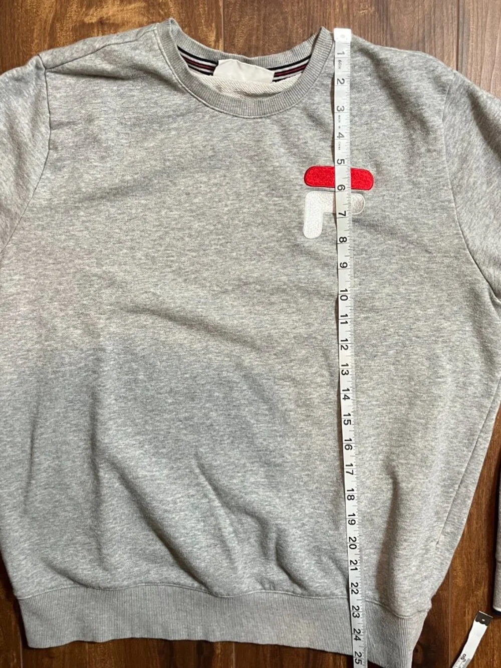 Fila Men's French Terry Crew Neck Grey Sweatshirt blokecore athletic loungewear